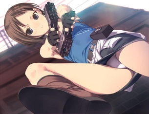 銃を持つ武器少女の二次元エロ画像（ピストル・ライフル・マシンガン）