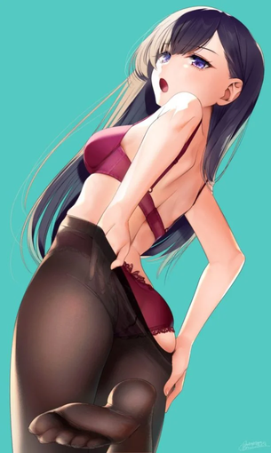 破ってもよし！クンカクンカしてもよし！ぶっかけてもよし！三拍子そろったタイツストッキング二次元エロ画像
