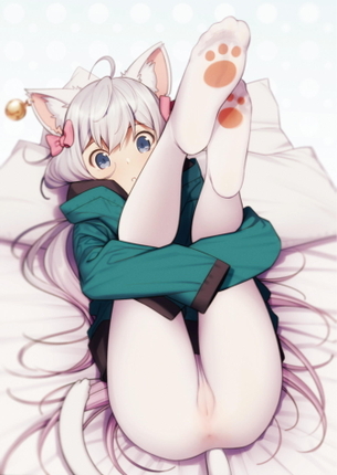 【二次】白タイツや白パンストを履いて清楚感増してる女の子の微エロ画像