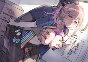 【二次】見つからないように隠れてこっそりエッチなコトしてるエロ画像