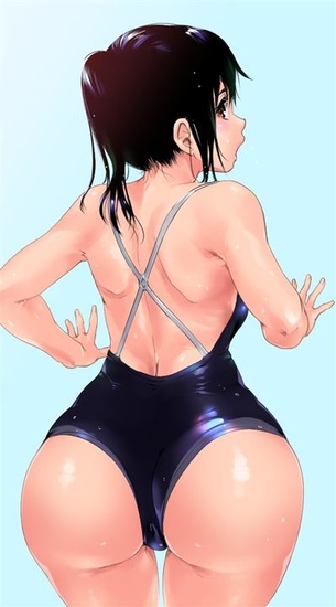 【背中】綺麗な背中が魅力的な女の子の二次元エロ画像＆イラスト Part13