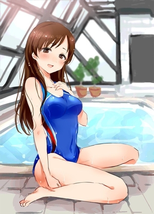 【二次】競泳水着を着てボディラインがエッチな女の子の非エロ画像