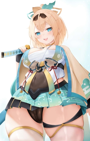 風真いろは(ホロライブ)のエロ画像：イラスト【VTuber】