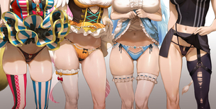 【画像】女の子がスカートたくし上げて、もろに見せちゃってるイラストが最高にエロい