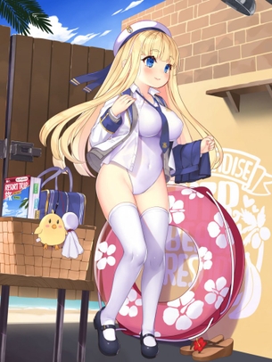 【スク水】リアルでは見たことない、白いスクール水着を着た女の子の画像