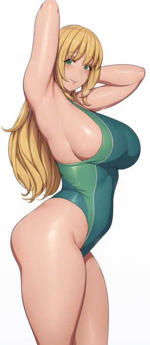 【二次】張り付きと食い込みがエロい競泳水着のエロ画像 Part１４