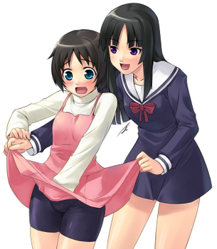 【二次】スカートの下にスパッツを履いてる女の子の画像