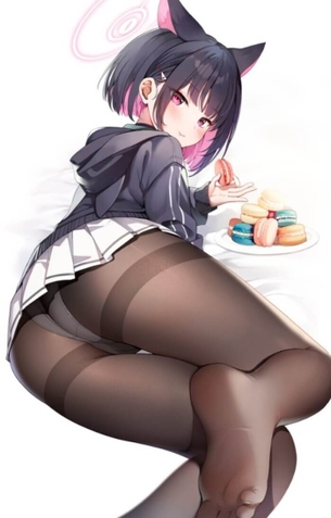 [ブルアカ][エロ画像]杏山カズサの至高の黒パンストにペ〇スを擦りつけたよ♪