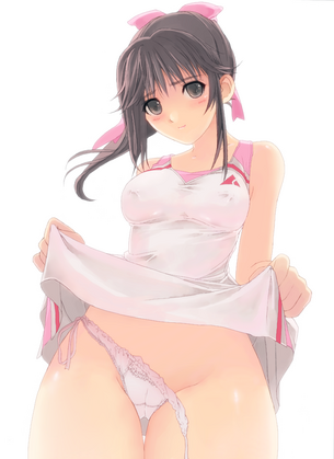 【二次】スカートたくし上げて誘ってる女の子の画像