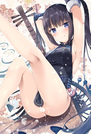 【二次】ノースリーブ風チャイナドレスを着た女の子のワキが見えてる画像