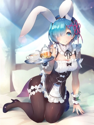 【二次】黒パンストや黒タイツを履いたメイドさんの脚がエッチな画像