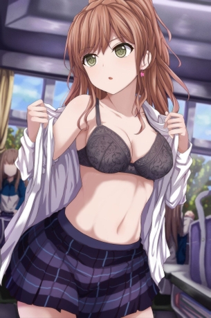 【二次元】服を脱ぎかけている女性達のエロ画像 Part.1 40枚