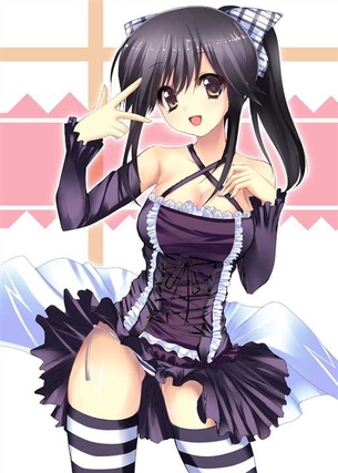 【下着(縞パン)】下着姿が可愛い女の子の二次元エロ画像＆イラスト Part51