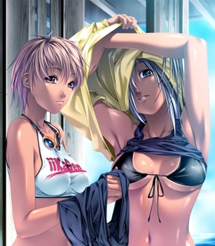 【日焼け】褐色肌が魅力的な女の子の二次元エロ画像＆イラスト Part105