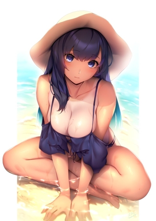 【二次元】水辺に佇む美少女達のセクシーエロ画像 39枚 Waterside