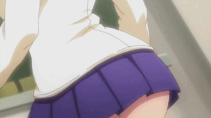 【二次元GIF】パンチラしちゃう美少女達の動くエロ画像 18枚