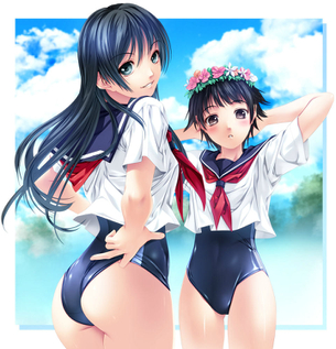 【二次元】スクール水着姿の美少女達のエロ画像 40枚