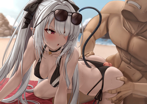 【青姦・露出】人目も気にせず野外で発情してるドスケベ女子の二次エロ画像 その12