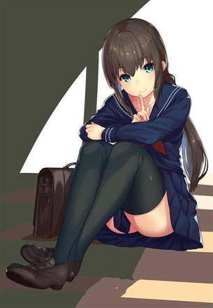 【ニーソ】ぴちぴちのニーソが似合う女の子の二次元エロ画像＆イラスト Part01