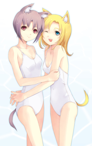 【虹画像】白スク水や白競泳水着を着た女の子達の画像集 part4