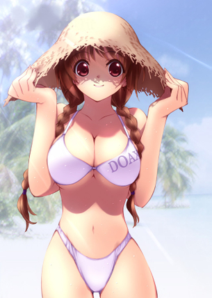 下乳出てる二次巨乳水着の女の子の画像ください!