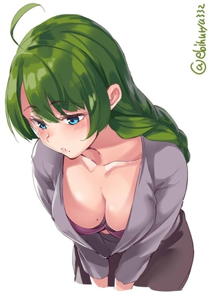 【緑髪】おしゃれでクールな緑髪の女の子の二次元エロ画像＆イラスト Part21