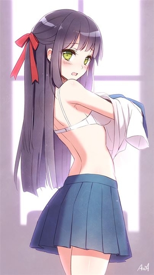 【着替え】着替えてる途中の女の子の二次元エロ画像＆イラスト Part14