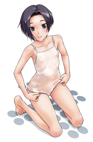 【虹画像】白スク水や白競泳水着を着た女の子達の画像集 part8