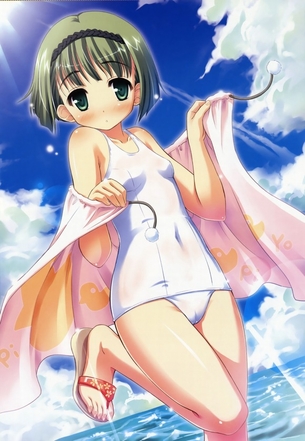 【虹画像】白スク水や白競泳水着を着た女の子達の画像集 part7