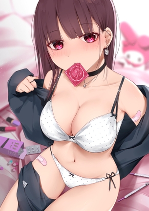 【セックスしよっ///】コンドームを口にくわえて誘惑する女の子の事前画像
