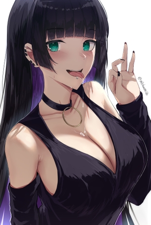 【２次】フェラチオジェスチャーで誘ってる女の子のエロ画像その５