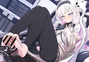【エロ】女の子のありがたい御御足で扱かれてるエロ画像５８【足コキ】