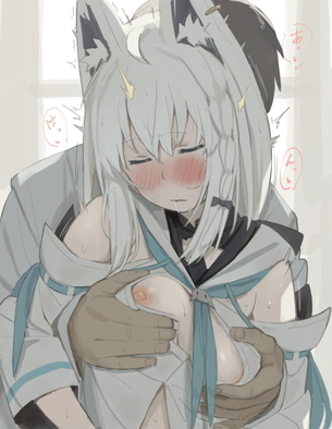 【セリフ付】おっぱいを揉まれて気持良くなってる女の子の二次エロ画像