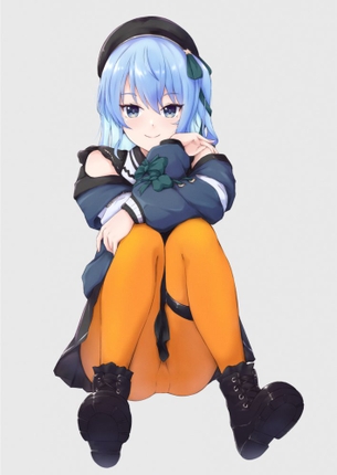 【二次】賑やかな色味が脚を彩る、カラータイツを履いた女の子の画像