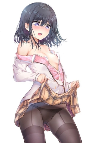 【二次】特徴的な見た目が脚を彩る、柄タイツを履いてる女の子の画像
