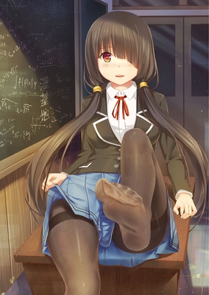 【JK】暑さに負けずに黒タイツ女子校生の画像【黒スト】