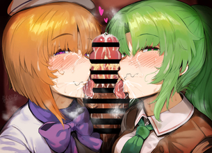 【二次エロ】チンポ舐めすぎて抜けた陰毛が顔についてる女の子の二次エロ画像 その5