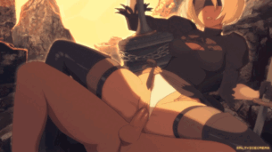 【ニーアオートマタ】2Bの騎乗位セックスGIFアニメエロ画像【NieR:Automata】