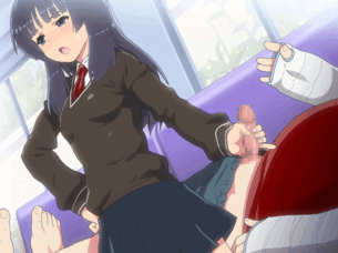 【ナイトホーク】黒髮美少女の手コキGIFアニメエロ画像【でんじゃらすないちんげーる】
