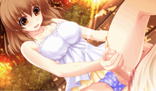 【エロゲHCG】早野朋実の手コキGIFアニメエロ画像【姪ドキッ!茶。】