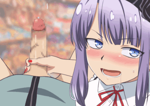 【だがしかし】枝垂ほたるの手コキ射精GIFアニメエロ画像【うごイラ】