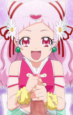 【プリキュア】キュアエール(野乃はな)の両手コキGIFアニメエロ画像【HUGっと!プリキュア】