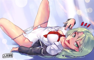 【緑髪】おしゃれでクールな緑髪の女の子の二次元エロ画像＆イラスト Part22