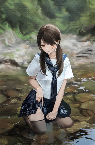 こんな女の子が夏の水辺に落っこちてるんだぜ。そりゃレイプするしかないっしょ！っていう二次元エロ画像