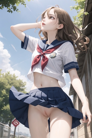 【AI】服やパンツを穿き忘れて登校しちゃうドジっ子女子高生！　その３