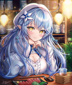 【ホロライブ】お酒を飲んで幸せそうな雪花ラミィちゃんが可愛い二次画像