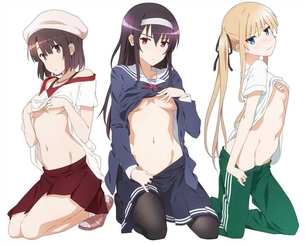 【たくし上げ】服をたくし上げて見せてくれる女の子の二次元エロ画像＆イラスト Part51