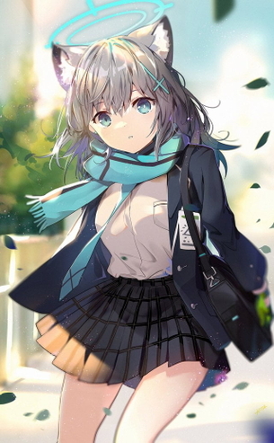【制服JK】マフラーして首元ほかほかな女子校生の二次画像