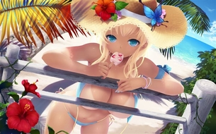 【日焼け】褐色肌が魅力的な女の子の二次元エロ画像＆イラスト Part32