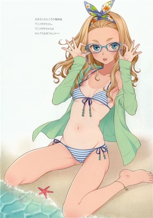 【日焼け跡】日焼けして水着の跡がくっきりしてる女の子の二次元エロ画像＆イラスト Part30